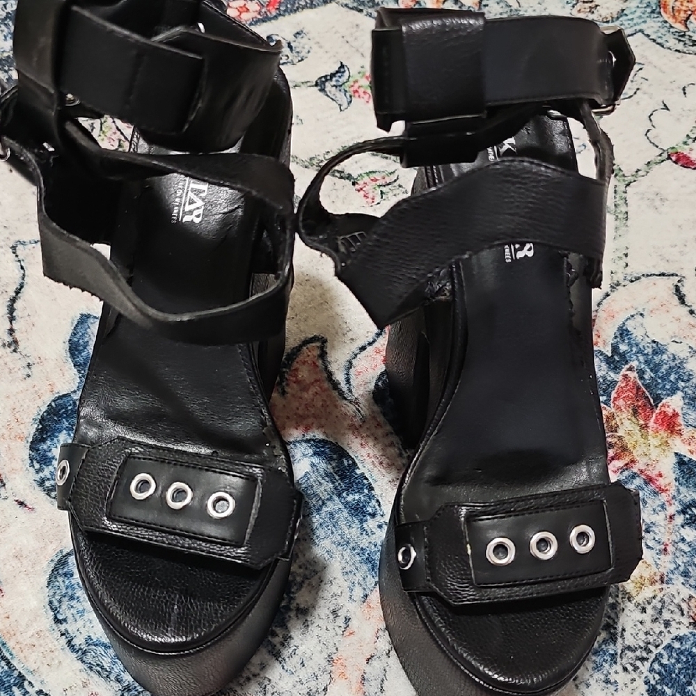 Killstar Black Strappy Heels